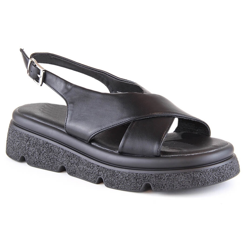 Women's black platform sandals Jezzi 5473