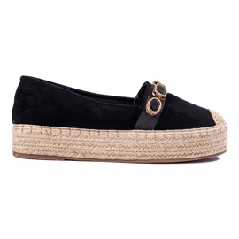Women's espadrilles on the platform Shelovet black suede