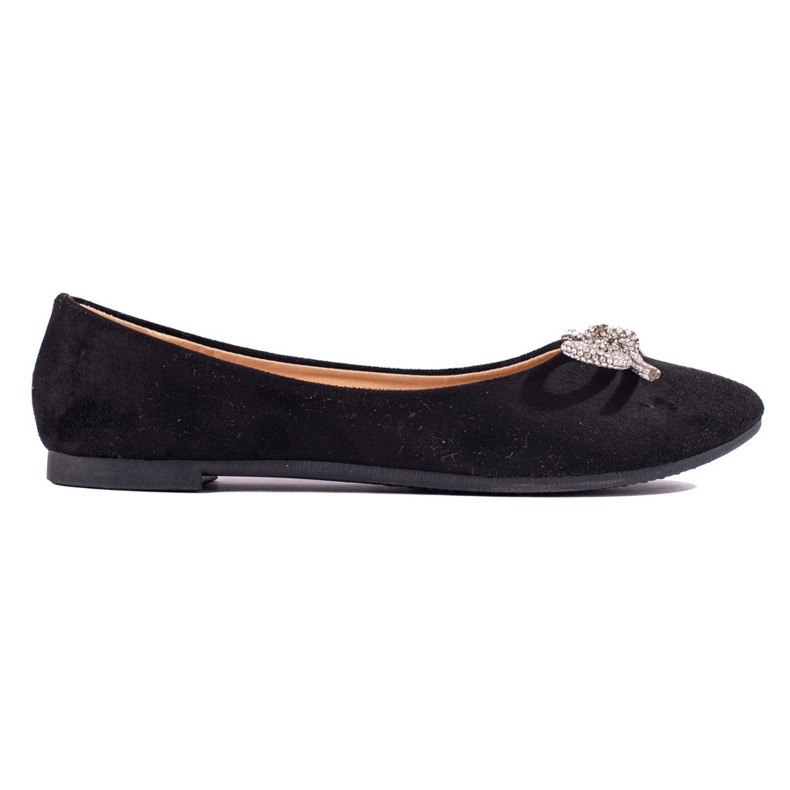 Classic black women's ballet flats with a Shelovet bow