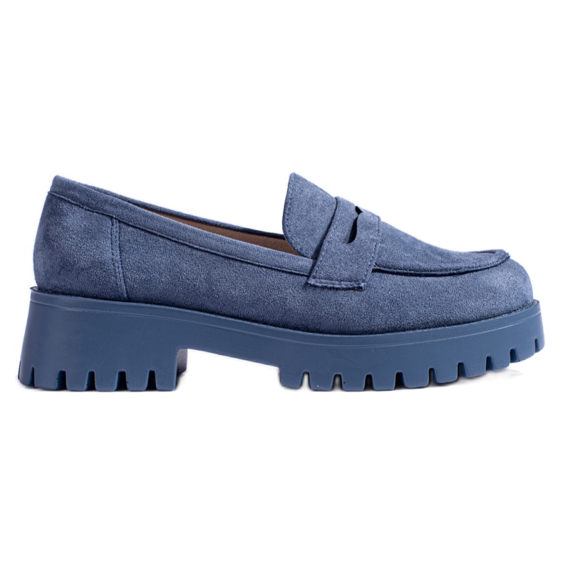 Women's navy blue suede Shelovet loafers