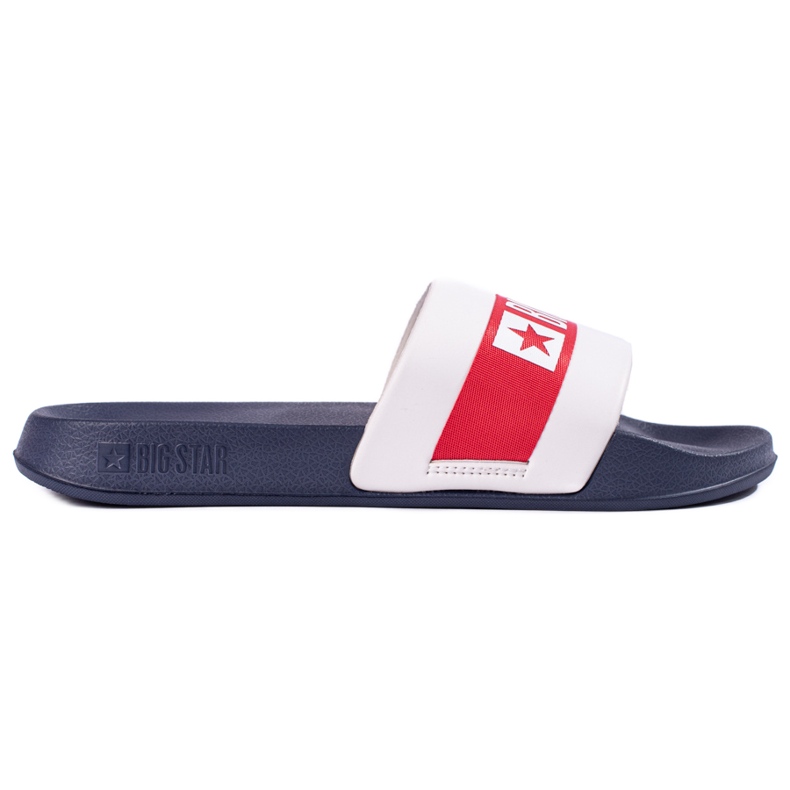 Light men's slippers Big Star LL174455 navy blue white