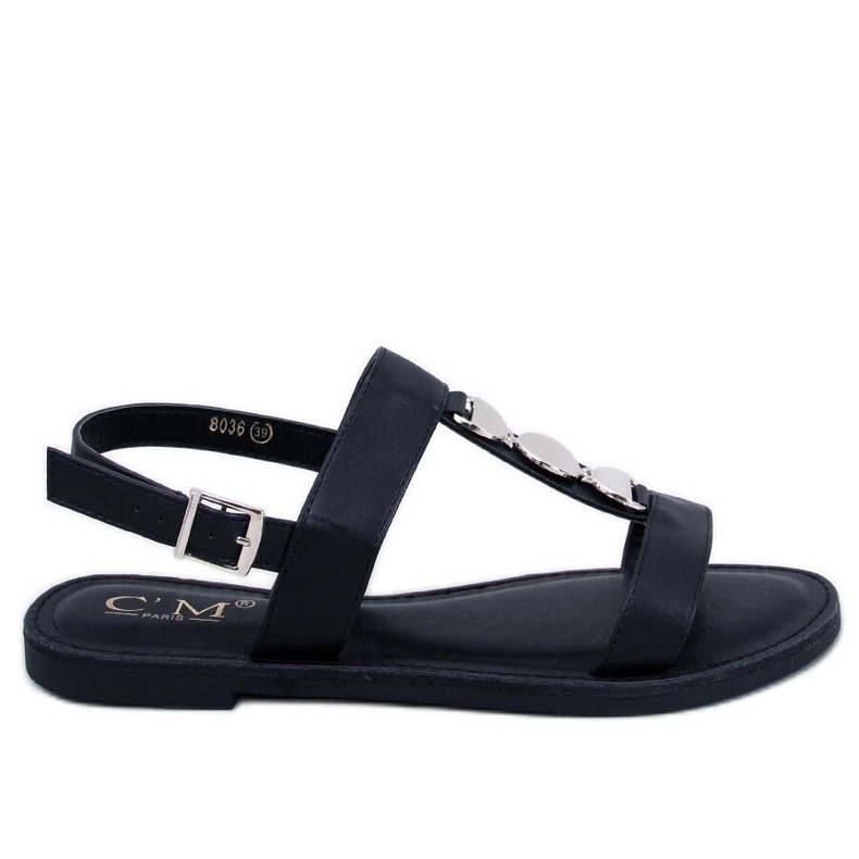 BM Cheek Black metallic women's sandals