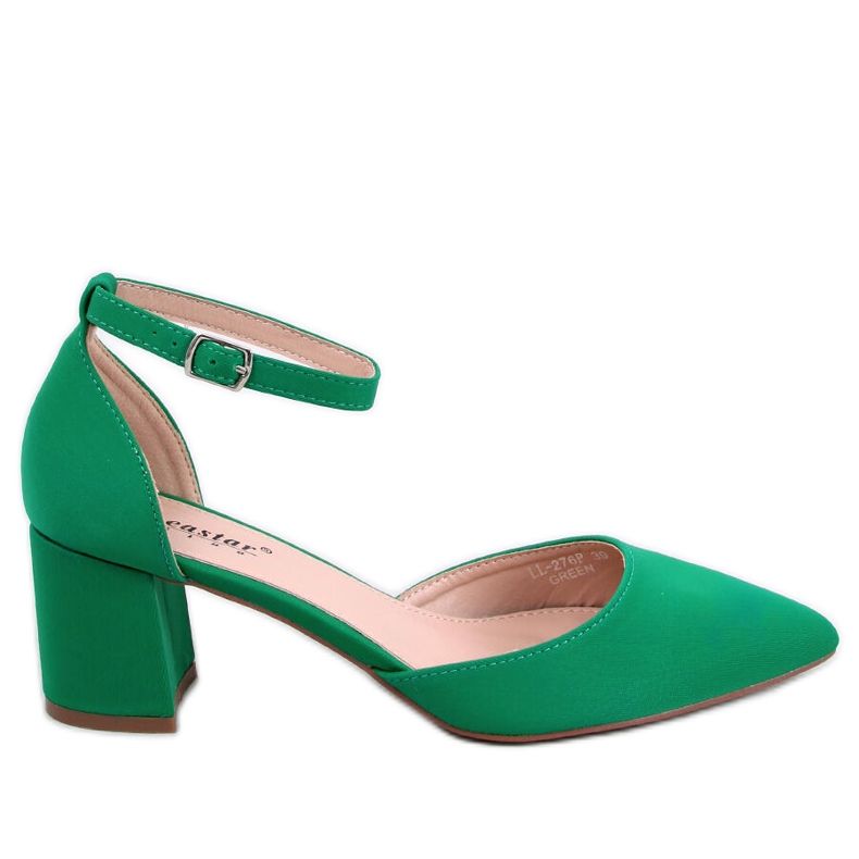 BM Open-toe low heel pumps from Vonetta Green