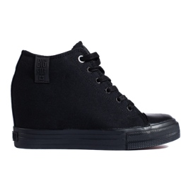 Women's black sneakers with a hidden wedge Big Star LL274034 Women's black sneakers with a hidden wedge Big Star LL274034