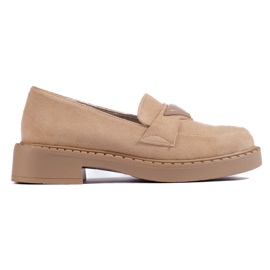 W. Potocki Women's beige suede loafers from Potocki