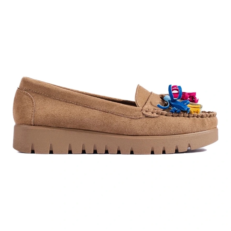 W. Potocki Potocki suede boho loafers with tassels beige