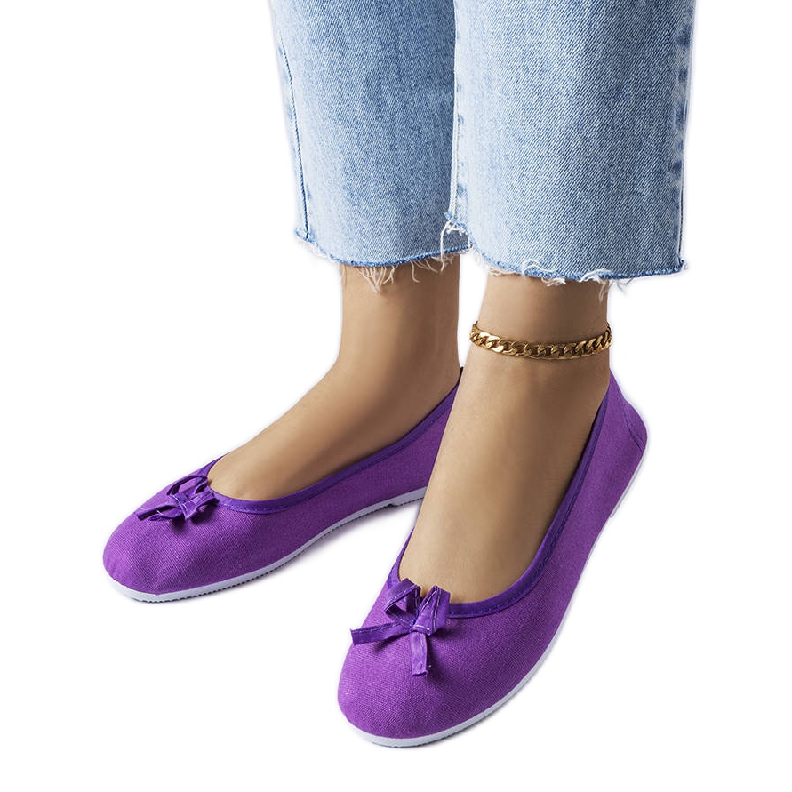 Purple fabric ballerinas from Gendron violet KeeShoes