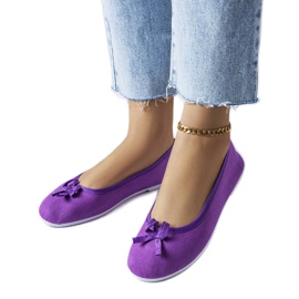 Purple fabric ballerinas from Gendron violet