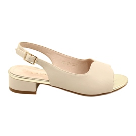 Sergio Leone SK829 Heeled Sandals Beige