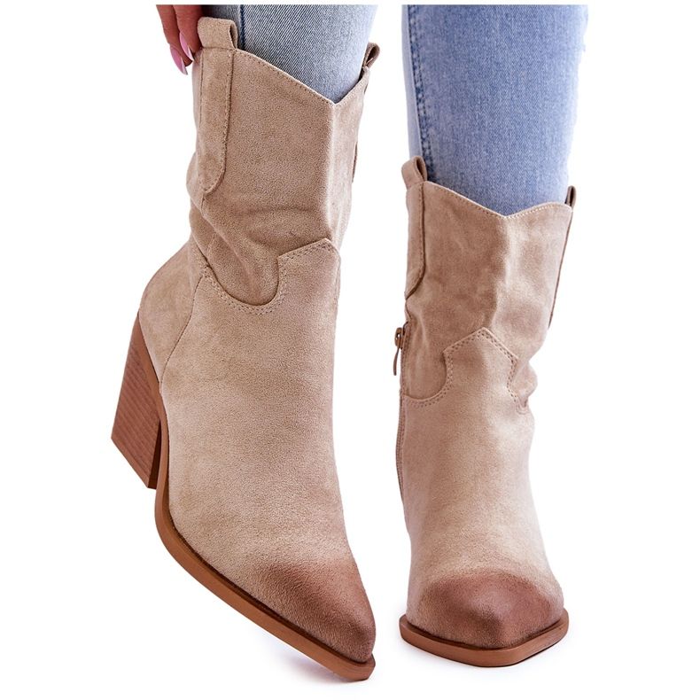 PG1 Sevilla Beige Suede Cowboy Boots