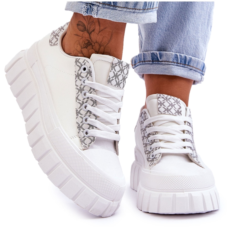 PG1 Women's Leather Platform Sneakers White Alison PG1 Women's Leather Platform Sneakers White Alison