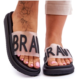 Vinceza Women's Platform Slippers Black Brave