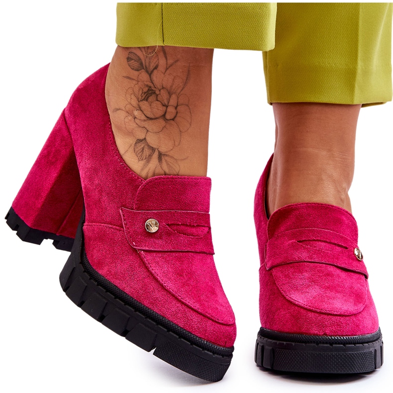 Vinceza Elegant Suede High Heels Fuchsia Mintore pink