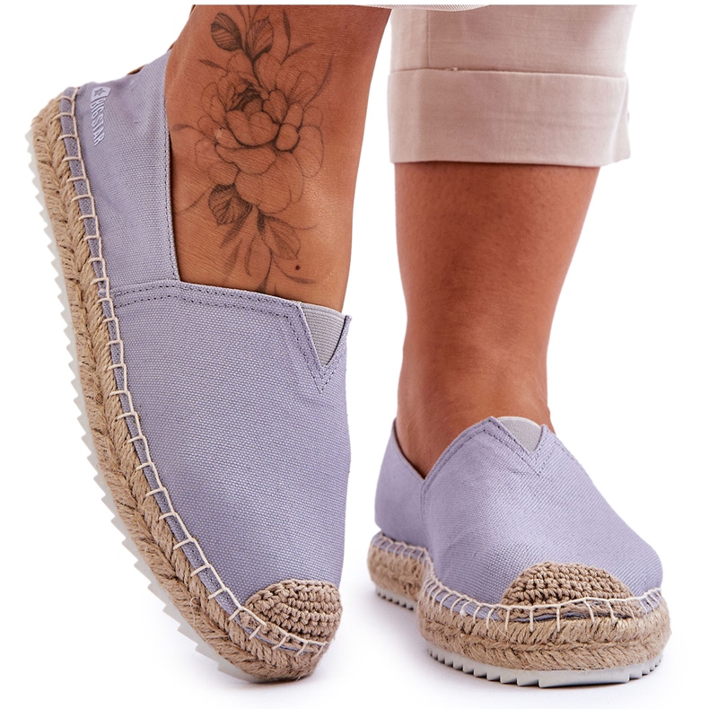 Big Star Braided Sole Espadrilles HH274497 Light Blue Big Star Braided Sole Espadrilles HH274497 Light Blue