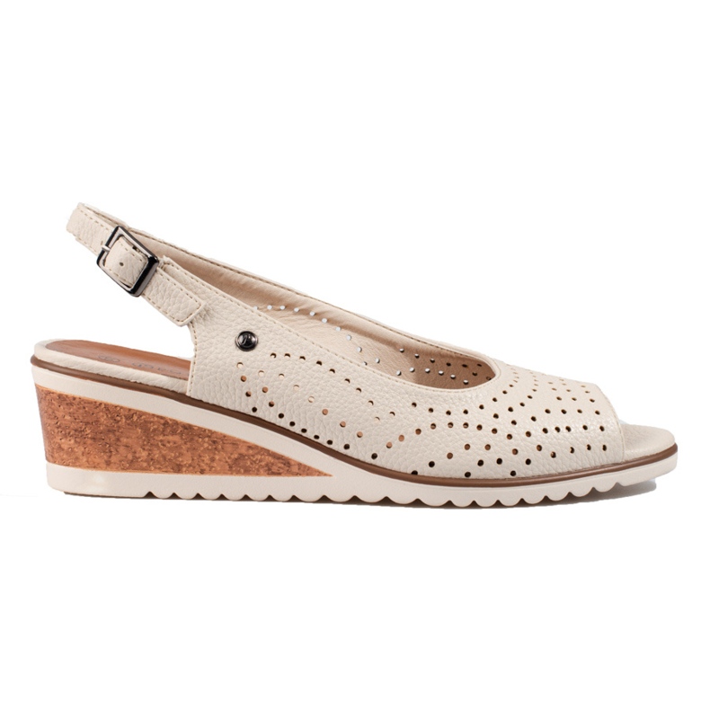 W. Potocki Women's beige wedge sandals from Potocki