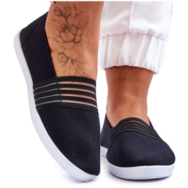 S.Barski Women's Slip-On Textile Sneakers Black Lilis