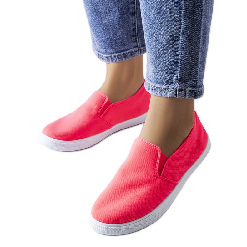 Pink textile slip-on sneakers from Louisville Pink textile slip-on sneakers from Louisville