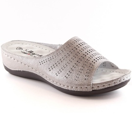Women's comfortable leather slippers on the wedge pink gold S.Barski BN292 golden Women's comfortable leather slippers on the wedge pink gold S.Barski BN292 golden