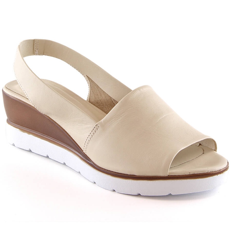 Women's beige wedge sandals Potocki AD77007