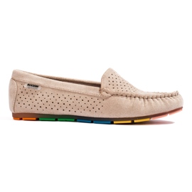 Beige suede slip-on loafers from Shelovet