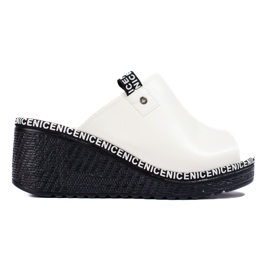 Women's white Shelovet wedge slippers Women's white Shelovet wedge slippers