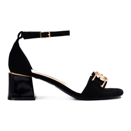 Women's black Shelovet block sandals Women's black Shelovet block sandals