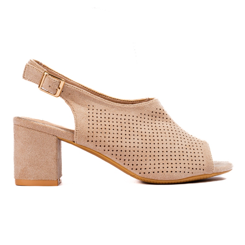 W. Potocki Beige openwork high heel sandals from Potocki