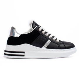Black sneakers with thick soles from Shelovet Black sneakers with thick soles from Shelovet