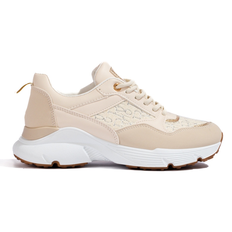 Women's sneakers on a thick sole beige Shelovet Women's sneakers on a thick sole beige Shelovet