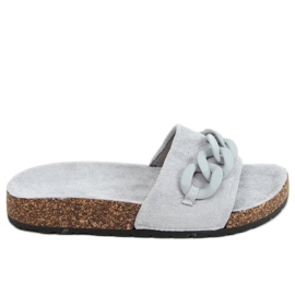 Jarvis Gray Chain Cork Slippers grey