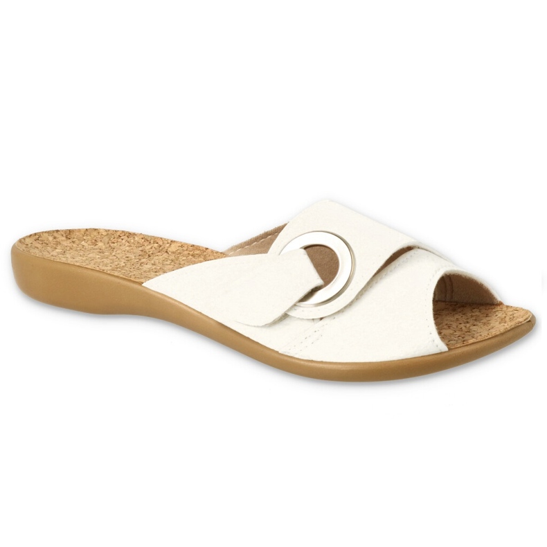 Befado women's slippers with cork insole 265D028 white Befado women's slippers with cork insole 265D028 white