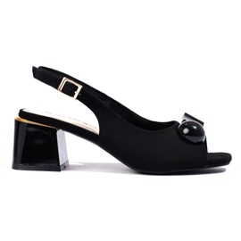 Black suede sandals