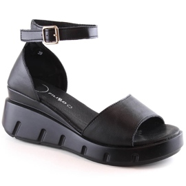 Women's black leather sandals Filippo DS4455 Women's black leather sandals Filippo DS4455