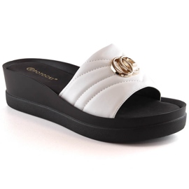 Women's white wedge slippers Potocki YQ21001