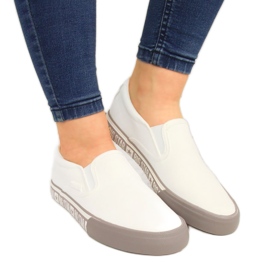 Textile sneakers slip on white Big Star HH274007