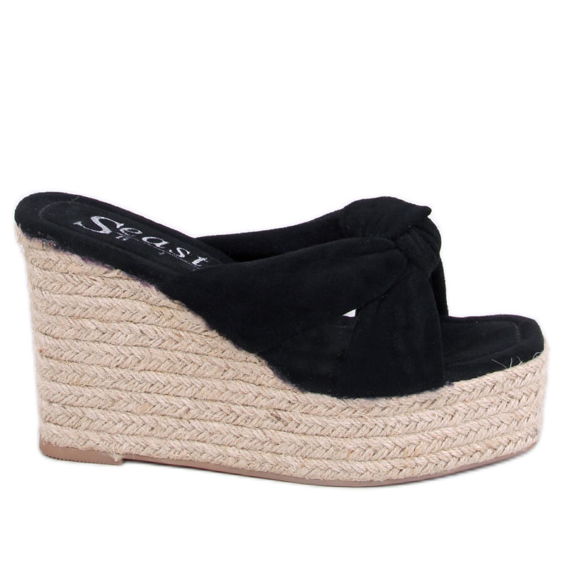 BM Nikni Black espadrille wedge sandals BM Nikni Black espadrille wedge sandals