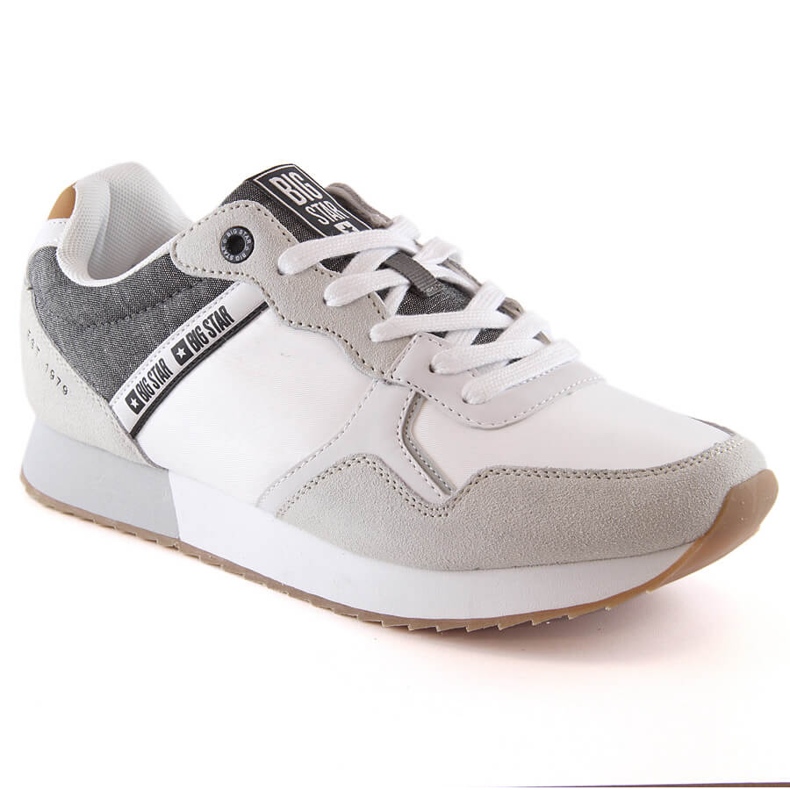 Leather men's sports shoes comfortable white Big Star JJ174144