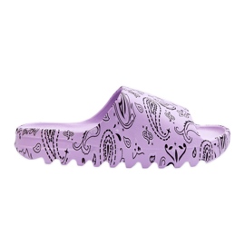Fashionable Women's Slippers On A Massive Platform Purple Lorette