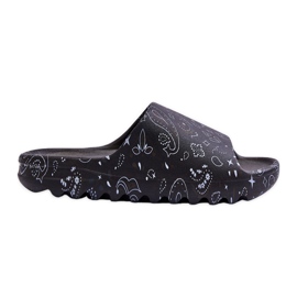 Fashionable Women's Slippers On A Massive Platform Black Lorette