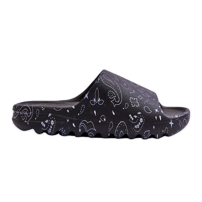 Fashionable Women's Slippers On A Massive Platform Black Lorette