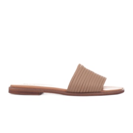Marco Shoes Leather slippers beige Marco Shoes Leather slippers beige