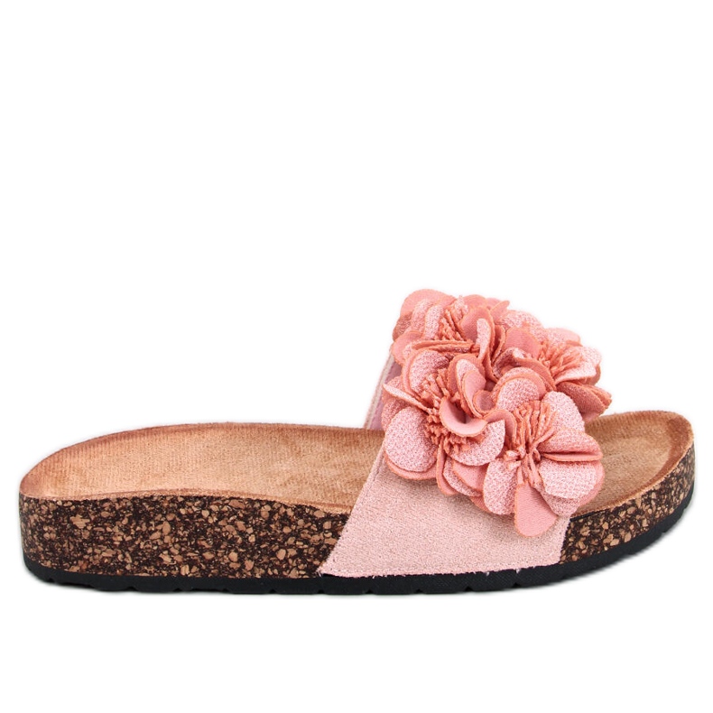 BM Cork slippers with Brice Pink flowers BM Cork slippers with Brice Pink flowers