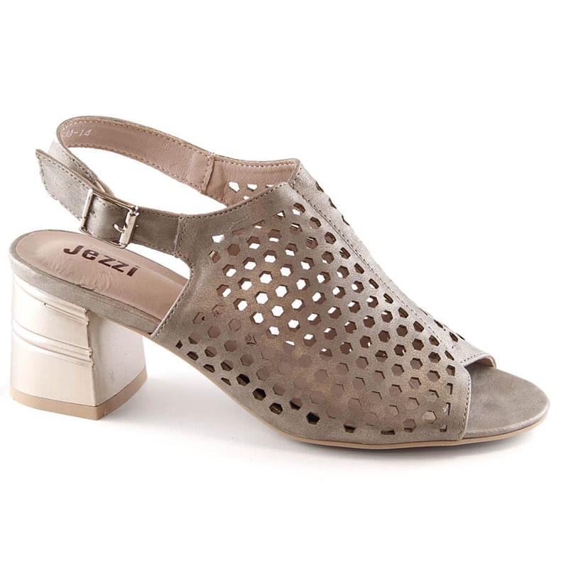 Women's openwork golden high heel sandals Jezzi MR1954A-14