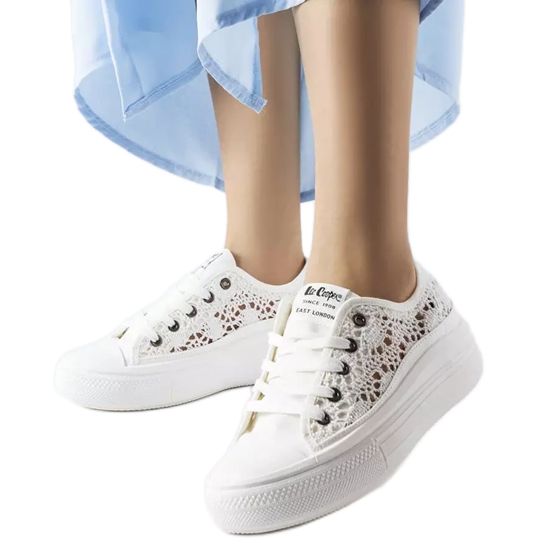White openwork sneakers from Lee Cooper LCW-23-44-1617
