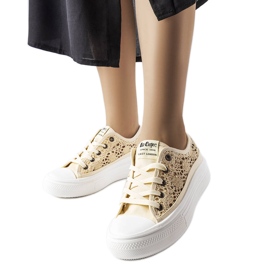 Lee Cooper LCW23-44-1620 beige openwork sneakers