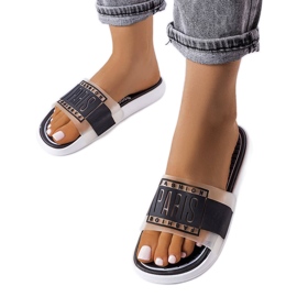 Black rubber slippers from Paris