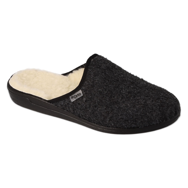 Dr.ORTO Befado men's pu slippers 000M326 black, insulated with sheep wool