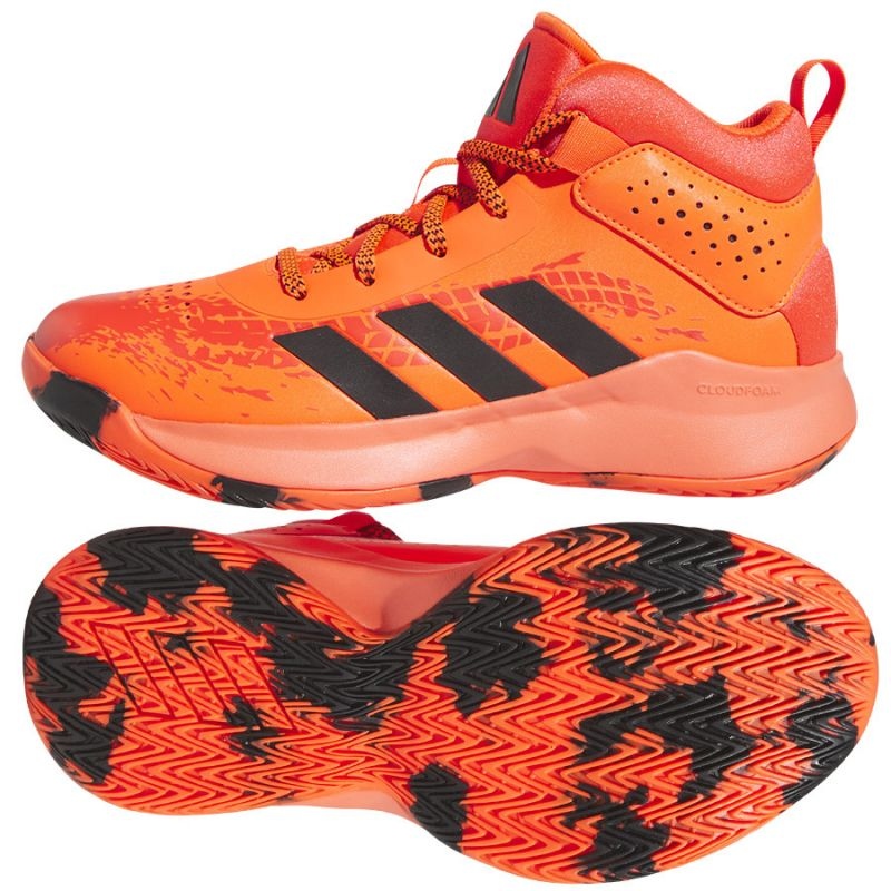 Basketball shoes adidas Cross Em Up K Wide Jr HQ8494 orange oranges and reds