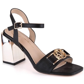 Women's sandals with a black mirror heel Filippo Ds 4502