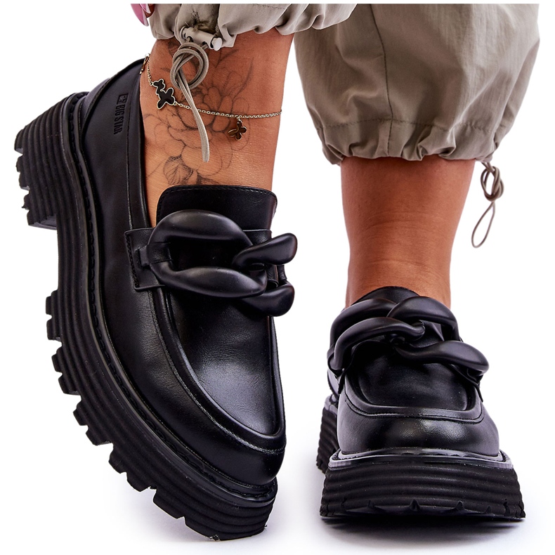 Leather Loafers Shoes Big Star LL274580 Black